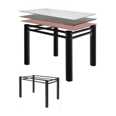 Imagem de Base De Mesa Jantar Tampo Pedra Madeira Vidro Granito 150x80 - Utilaço