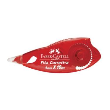 Imagem de Fita Corretiva 4mm x 10m Escolar Escritório Aplicação Fácil Faber-Cast