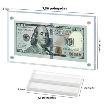Imagem de Porta-retratos Magnético De Acrílico Para Notas De Dólar Com Suporte P
