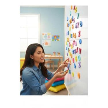 Imagem de 77 Peças EVA Banho Infantil: Letras e Números Divertidos! - Congratula