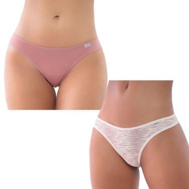 Imagem de Kit Calcinha Del Rio Feminina Microfibra 2 Peças Fio Dental - Delrio, 