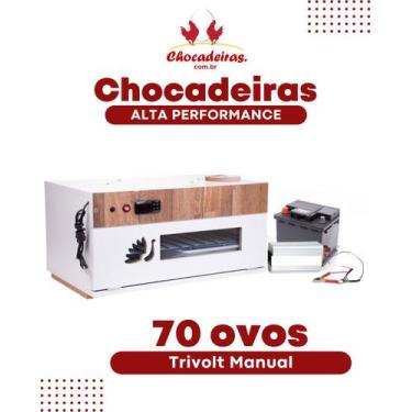 Imagem de Chocadeira Automática 70 ovos TRIVOLT Manual com 2 ventiladores Alta P