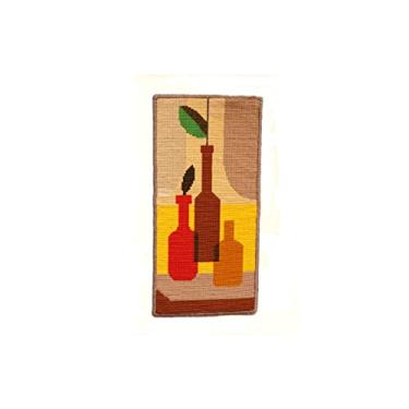 Imagem de TAPETES EM PONTO CRUZ (1, Marrom, fundo amarelo e bege)