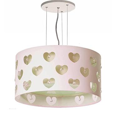 Imagem de LUSTRE INFANTIL PENDENTE CORAÇÕES C/CRISTAIS CRÚ 30X16