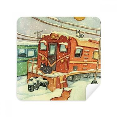 Imagem de Miaoji Pintura Gato Inverno Inverno Trem Óculos Pano Pano Pano Limpeza de Tela Tecido Camurça Pacote com 2