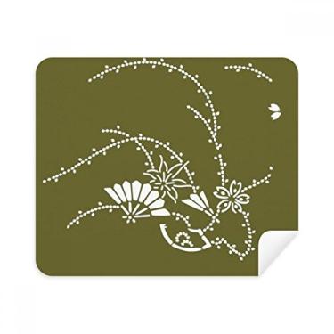 Imagem de Pintura Cultura Japonesa Pano de Limpeza de Flor Verde Limpador de Tela 2 Peças Tecido de Camurça