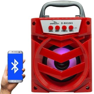 Imagem de Caixa de Som Portátil Bluetooth Mp3 Usb Radio Fm 6w Grasep D-bh1065 Vermelha