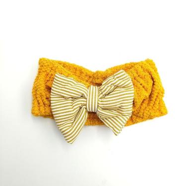 Imagem de Headband Tiara de Microfibra com Top Amarelo