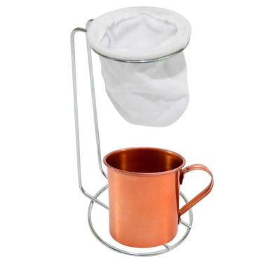 Imagem de Suporte Coador De Café Cromado E Caneca Decor - Cobre