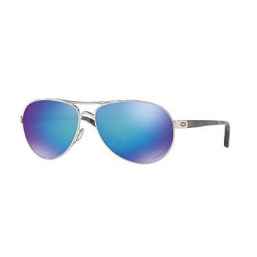 Imagem de Oakley OO4079 Feedback Sunglasses+ Vision Group Accessories Bundle(Polished Chrome/Prizm Sapphr Iridium Polarized (407933)