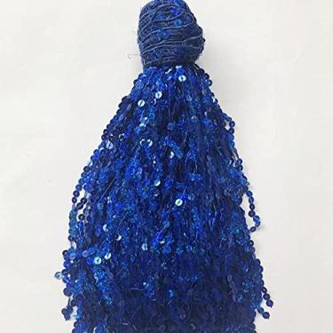 Imagem de 6,5 jardas 30 cm de largura glitter 7 mm lantejoulas borla franja aparar tecido de renda saias de dança de palco latino vestuário acessórios diy, e