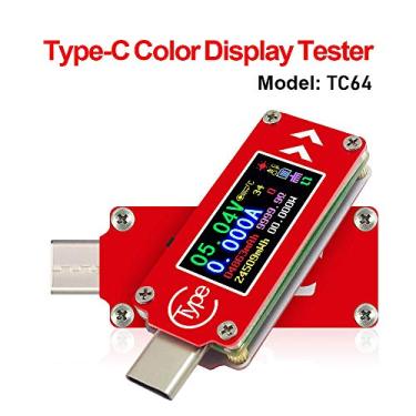 Imagem de Tingpai TC64 Tipo-C Cor Display LCD USB Voltímetro Amperímetro Voltage t Meter Multimeter Bateria PD Re Banco De Potência USB