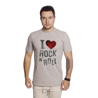Imagem de Camiseta Masculina Manga Curta Techmalhas Com Mensagem I Love Rock In
