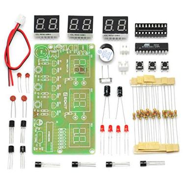 Imagem de Gikfun Relógio eletrônico LED digital de 6 bits DIY Kits PCB Placa de aprendizagem de prática de solda AT89C2051 FR-4 para Arduino EK1323