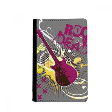 Imagem de Rock Music Guitar Music Instrumento Music Passport Holder Notecase Burse Carteira Capa Cartão Bolsa, Multicolor