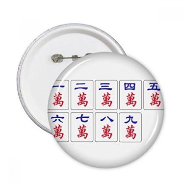 Imagem de Jogo tradicional de cultura chinesa Mahjong com alfinetes redondos, emblema, acessórios, decoração 5 peças