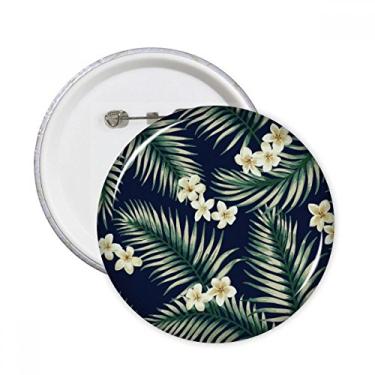 Imagem de Decoração branca tropical desenho arte planta pinos redondos crachá botão emblema acessório decoração 5 peças