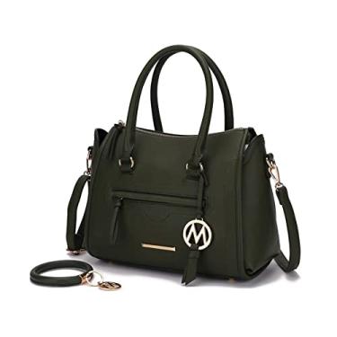 Imagem de MKF Bolsas de ombro para mulheres – Bolsa de bolso de couro PU, bolsa de pasta – Alça transversal, alça superior, Azeitona Valeria