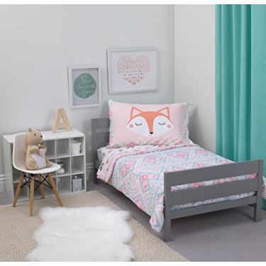 Imagem de Carter's Conjunto infantil de 4 peças, menina asteca rosa/branco/cinza, 132 x 71 cm