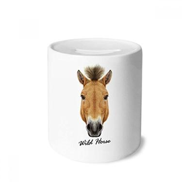 Imagem de DIYthinker Caixa de dinheiro marrom forte de cavalo selvagem caixa de cerâmica porta-moedas presente de cofrinho