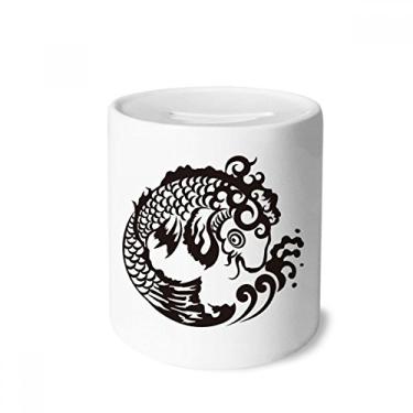 Imagem de DIYthinker Caixa de cerâmica chinesa japonesa para dinheiro com caixa de cerâmica para presente de cofrinho