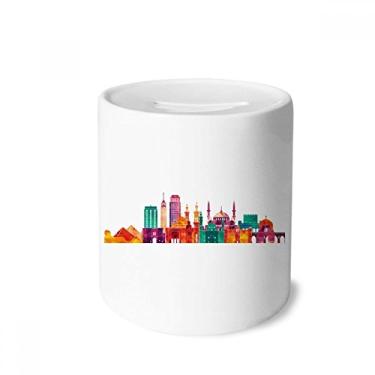 Imagem de DIYthinker Porta-moedas de cerâmica com estampa de cidade de Morden do Antigo Egito