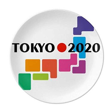 Imagem de Bandeira do Japão Sun Tokyo Games Prato Decorativo de Porcelana Salver Prato de Jantar