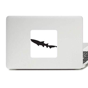 Imagem de Adesivo de vinil para laptop com desenho de peixe biologia tubarão preto decoração PC