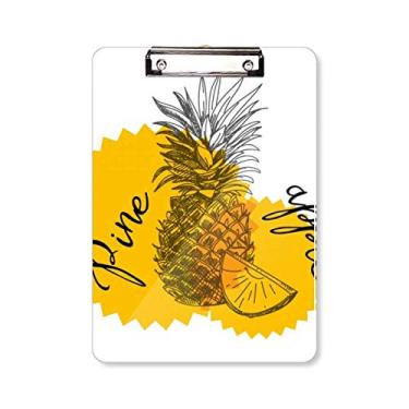 Imagem de Prancheta de frutas com desenho de abacaxi amarelo A4