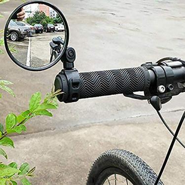 Imagem de Yeaphy Espelhos de bicicleta, guidão retrovisor ajustável, espelho convexo grande angular para ciclismo, retrovisores para mountain road bike