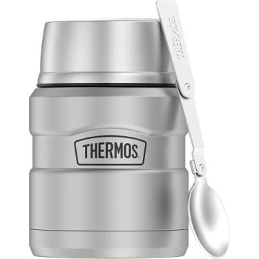 Imagem de Pote térmico de alimentos Thermos inoxidável King 473 ml com colher dobrável, aço inoxidável