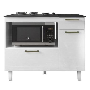 Imagem de Balcão Cooktop Master 2 Portas E 1 Gaveta Branco Lacca - Zanzini Móvei