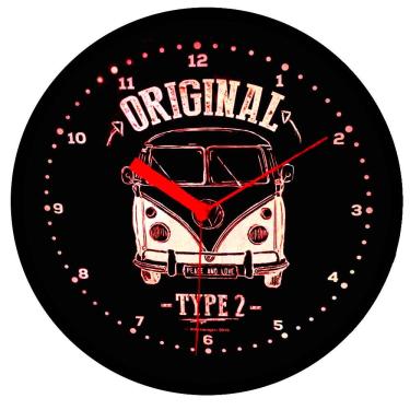 Imagem de Relógio De Parede Volkswagem Kombi Preto