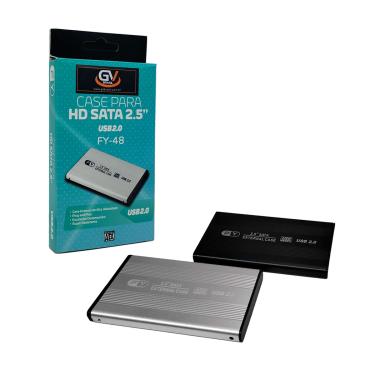 Imagem de Gaveta P/HD 2.5" GV Brasil GVT.050, USB 2.0, Preto ou Prata (Sortido)