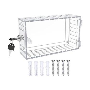 Imagem de Ioensy Caixa de bloqueio do termostato com chave, protetor de termostato, painéis de ar condicionado de parede universal, caixa de bloqueio, tampa do