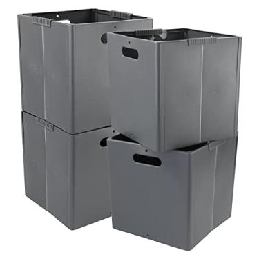 Imagem de Cesta de plástico Eagrye, White, Gray, Plastic Storage Bin, 1