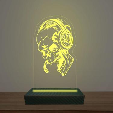 Imagem de Luminária Led 3d Caveira Abajur Luxo
