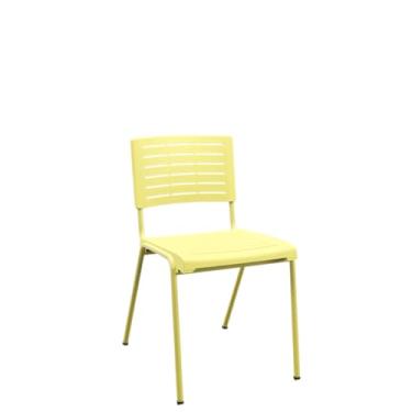 Imagem de Plaxmetal, Cadeira Fixa Escritório Multiuso Niala Plaxmetal NR17 Amarelo Primavera