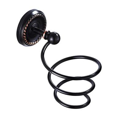 Imagem de Conjunto de ferragens de banheiro preto Porta-copos de cerâmica antigo Suporte de escova de banheiro de bronze saboneteira de luxo corrimão acessórios de banheiro, suporte de secador de cabelo