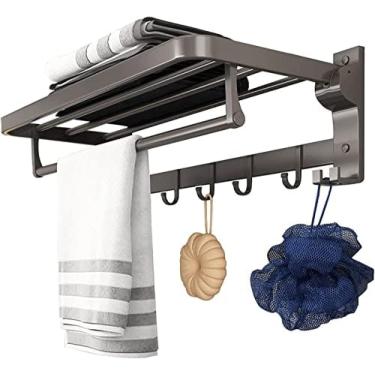 Imagem de Rack de secagem de fácil armazenamento doméstico dobrável de parede, barra de toalha de rotação de 90 °, gancho para roupas, cabide de ar, linha de lavagem expansível, secador de roupa, uma