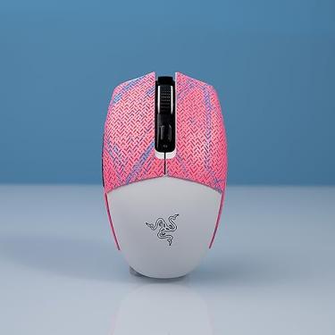 Imagem de Hokeyio Fita de aderência para Razer Orochi V2 - antiderrapante, controle aprimorado, suga suor, couro macio, melhora a aderência de jogos FPS [pré-corte] rosa roxo 0,5 mm