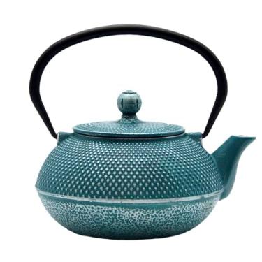 Imagem de SECHUDO Chaleira de chá de ferro fundido com infusor de aço inoxidável para fogão seguro revestido com interior esmaltado tesubin japonês para chá solto (900 ml) (cor 4)