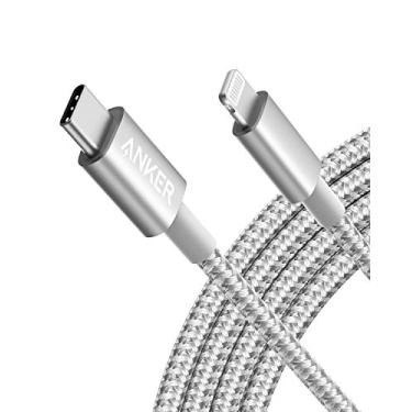 Imagem de Anker Novo cabo USB C de nylon para Lightning, certificado Apple MFi para iPhone 14 Series e mais (1,8 m, prata)