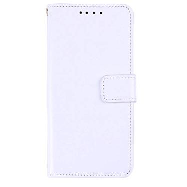 Imagem de NEKOYA Capa de telefone para Meizu M5 Note, capa carteira flip de couro liso com compartimento para cartão, suporte e fecho magnético, capa de couro Meizu M5 Note branca