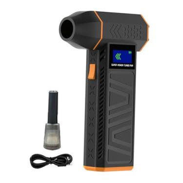 Imagem de Ioensy Ventilador de ar portátil elétrico Air Duster Ventilador de jato recarregável multifuncional Ventilador de mão para assentos de carro Casa ao ar livre, com Dustremovalhead
