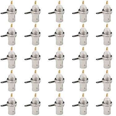 Imagem de Fanbalunke Conector BNC de montagem em painel fêmea 25 peças BNC chassi porca fêmea painel anteparo conector RF adaptadores de solda para cabo coaxial RF RG58 RG59 RG6