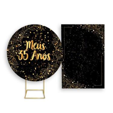 Imagem de Painel De Festa Redondo 1,50x1,50 + Painel Vertical 1,50x2,20 - Meus 3