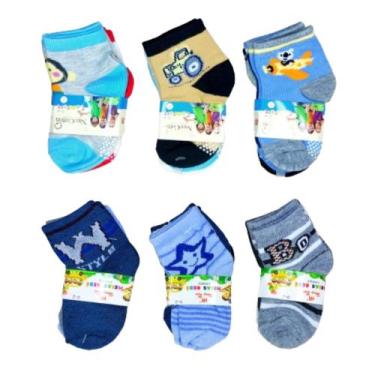 Imagem de Kit 12 Pares Meias Bebê Kids Infantil Criança Juvenil Adolescente Meni