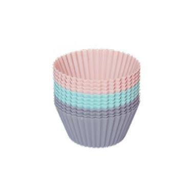 Imagem de Jogo Formas Silicone p/ Muffins 12pçs Candy Colors UnyHome