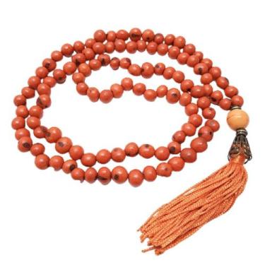 Imagem de Japamala 108 Contas De Sementes De Açai Cor Laranja Hooponopono - Enca
